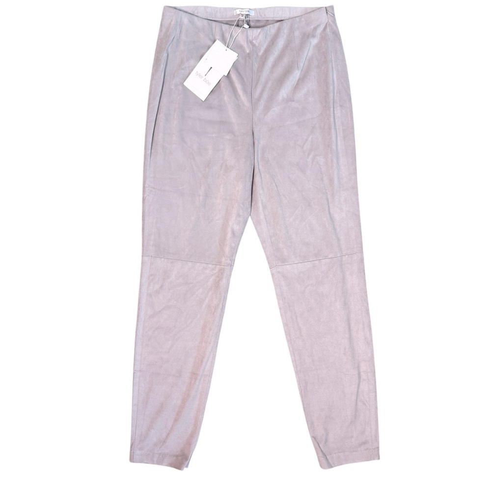 TYLER BOE NWT Faux Suede Side Zip Slim Pants Size 8 in Soft Taupe
